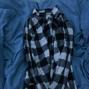 Men's Black and White Checkered Shirt